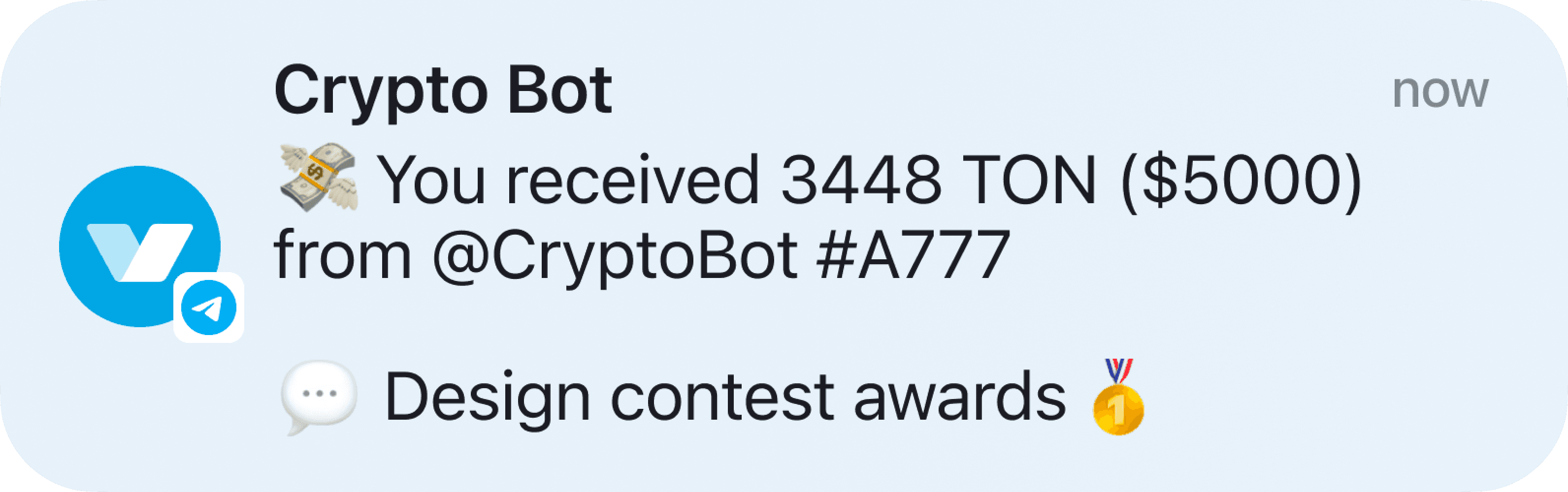 iPhone Crypto Bot design contest notification