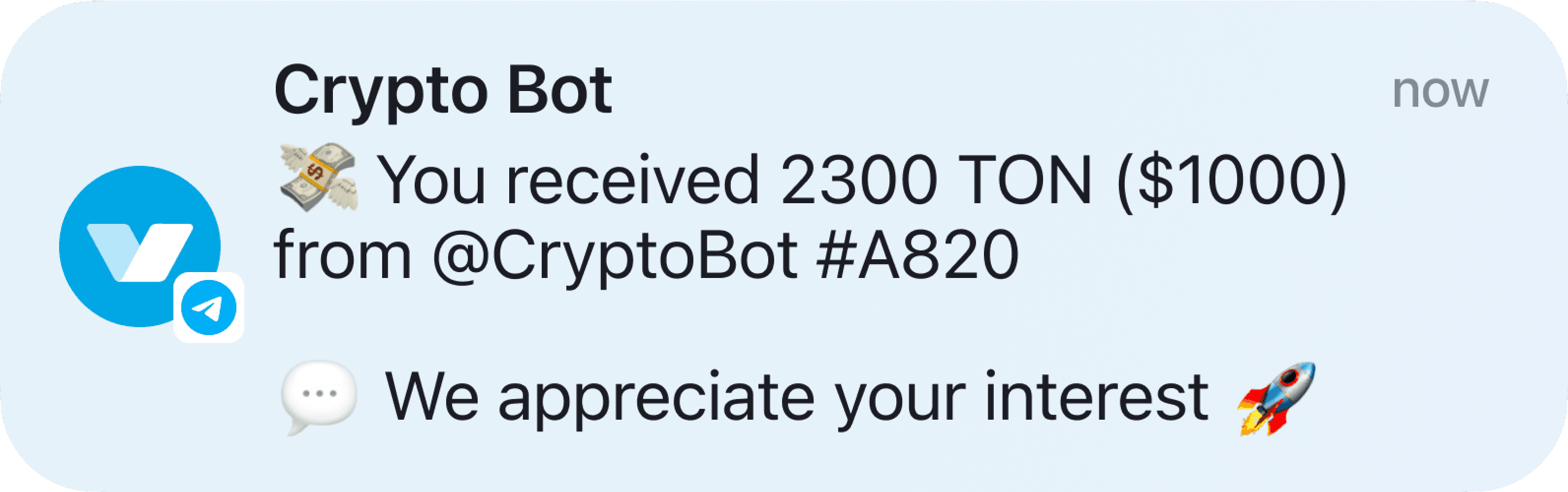 iPhone Crypto Bot interest notification